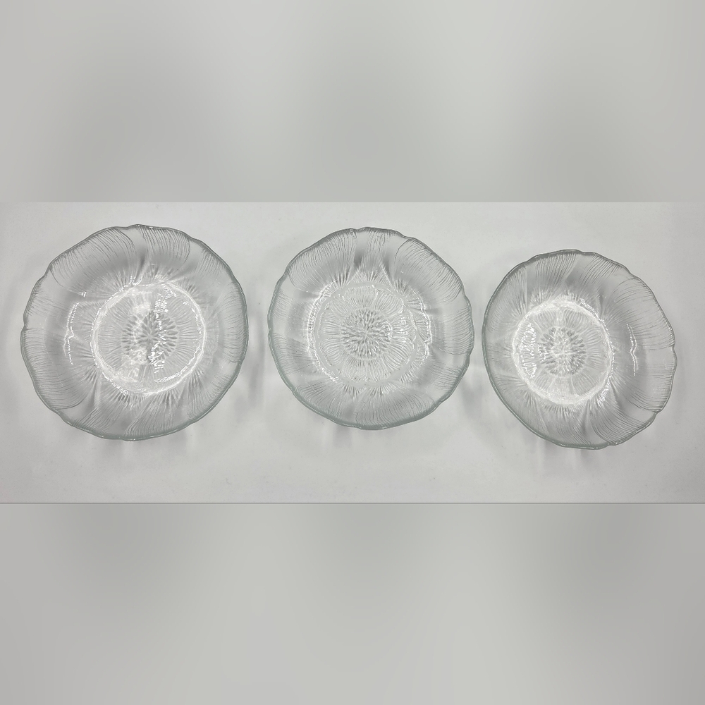 🍽Vintage Luminarc France FLEUR Glass Bowls - Set of 6, 14.5 cm